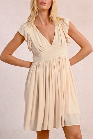 Vestido evasé - Beige