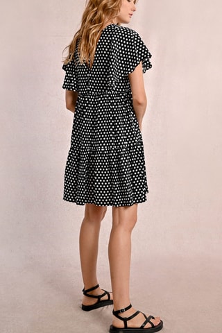 Vestido evasé - Negro y blanco