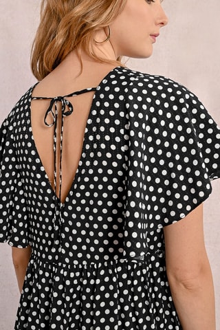 Vestido evasé - Negro y blanco