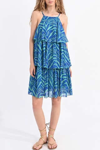 Vestido avolantado - Azul rey