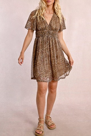 Vestido evasé - Beige