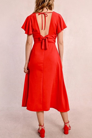 Vestido midi - Rojo