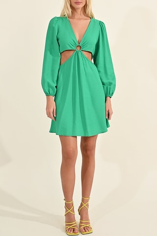 Vestido evasé - Verde
