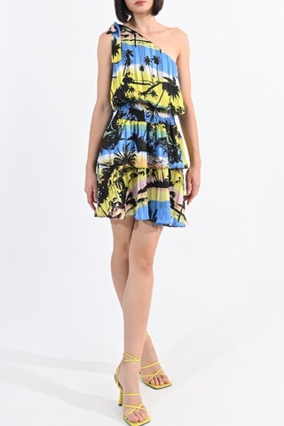 Vestido asimétrico - Negro y amarillo