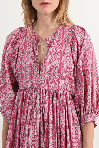 Vestido evasé - Rosa