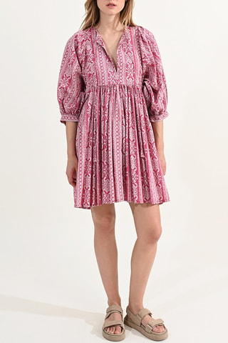 Vestido evasé - Rosa