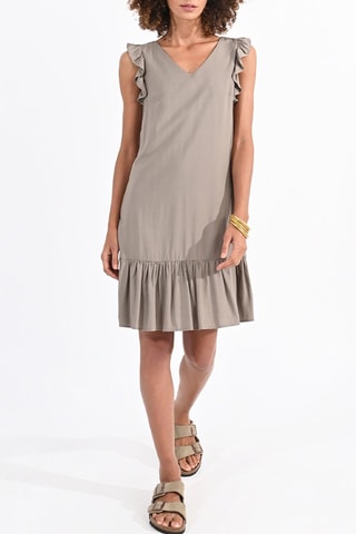 Vestido trapecio - Caqui claro
