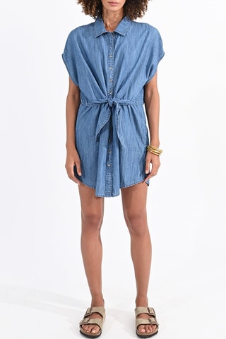 Vestido camisero vaquero - Azul