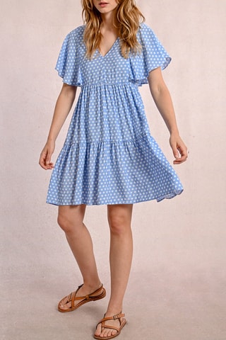 Vestido evasé - Celeste