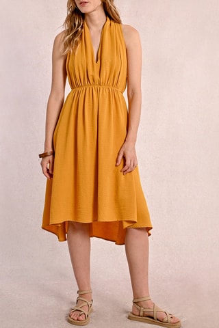 Vestido evasé - Mostaza