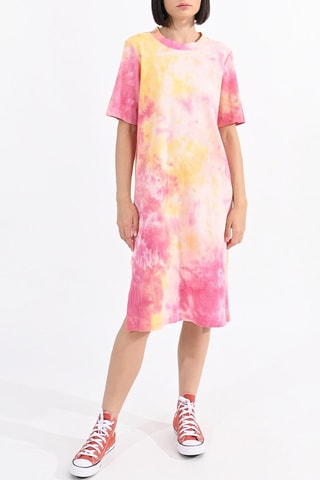 Vestido camiseta tie-dye - Rosa