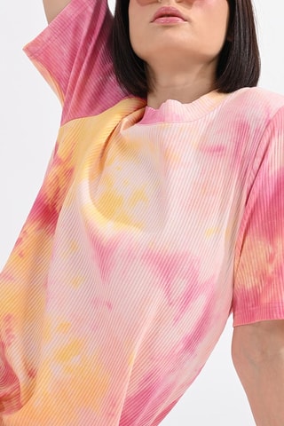 Vestido camiseta tie-dye - Rosa
