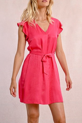 Vestido evasé - Fucsia