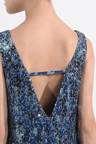 Vestido recto - Azul petróleo