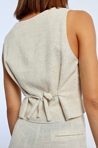 Chaleco de traje de lino - Beige