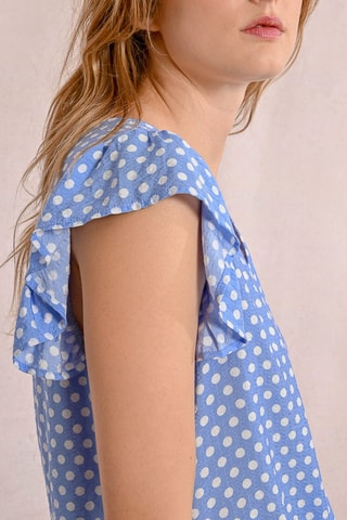 Camisa anudada - Azul claro y blanco