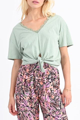Camiseta anudada - Verde agua