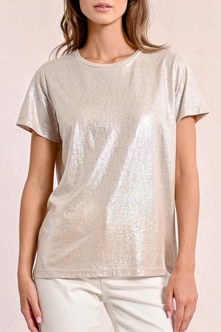 Camiseta - Beige jaspeado