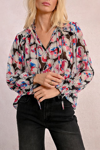 Blusa - Gris claro y negro