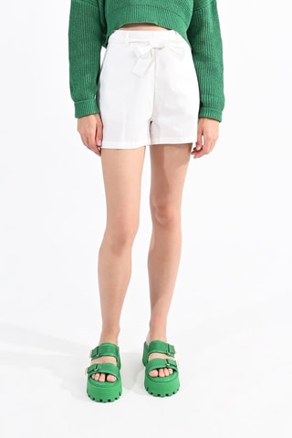 Short de tiro alto - Blanco