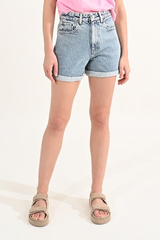Short vaquero de tiro alto - Celeste