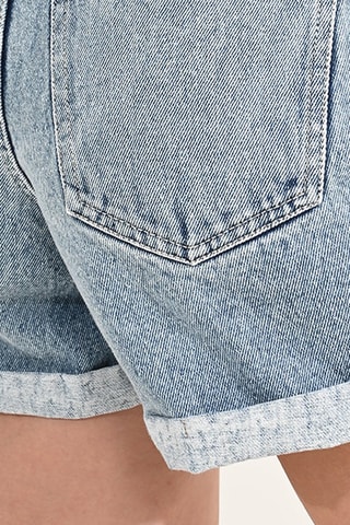 Short vaquero de tiro alto - Celeste