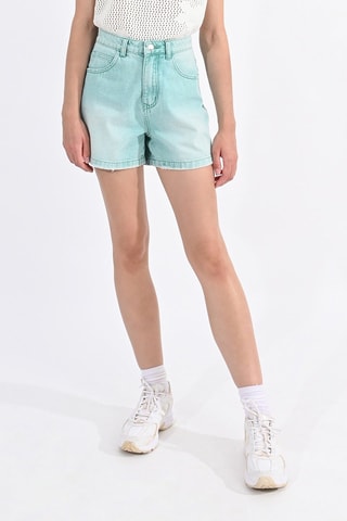 Short vaquero de tiro alto - Celeste