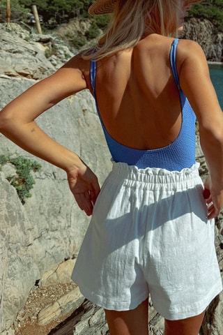 Short de tiro alto - Blanco