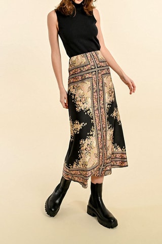 Falda midi - Negro