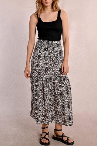 Falda midi - Beige