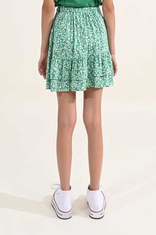 Falda de talle alto - Verde y blanco