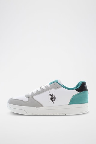 Zapatillas de piel Steve - Blanco y gris