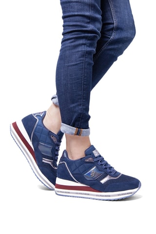 Zapatillas de cuña SylvI - Plateado, blanco, azul y rojo