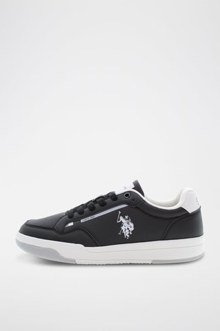 Zapatillas de piel Steve - Blanco y negro