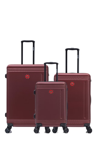 Juego de 3 maletas Gstaad (S/M/L) - 55/66/75 cm - Burdeos