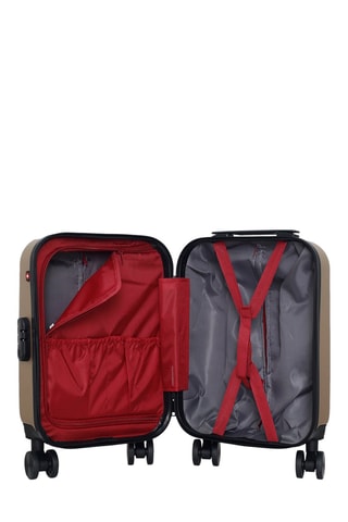 Maleta de cabina low cost (XS) Zurich - 46 cm  - Negro, beige, rojo y plateado