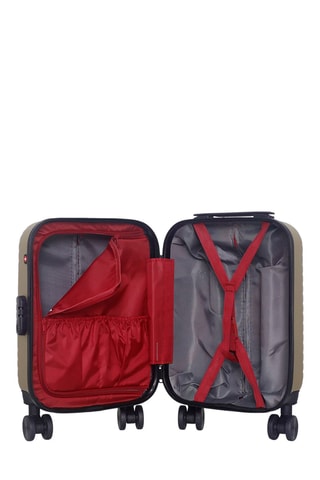 Maleta de cabina low cost (XS) Spiez - 46 cm  - Negro, beige, rojo y plateado