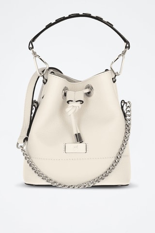 Kalfsleren Buideltas Ninon De Lancel - Wit