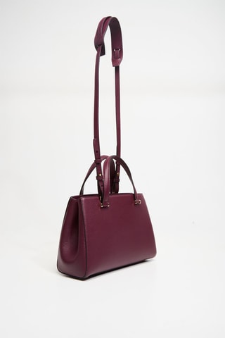 Leren Handtas Lettrines - Bordeauxrood