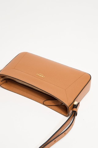 Leren Clutch Lettrines - Camel