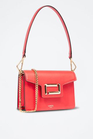 Mala de ombro em couro Angele de Lancel - Vermelho e dourado