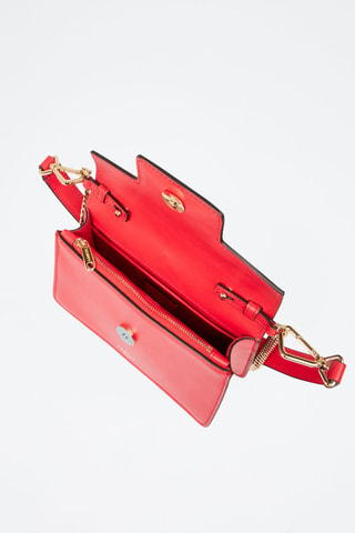 Mala de ombro em couro Angele de Lancel - Vermelho e dourado