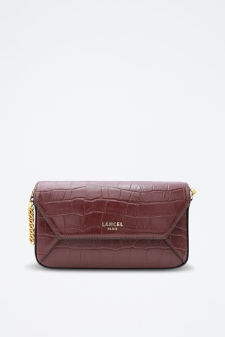 Sac porté épaule en cuir Lettrines - Bordeaux
