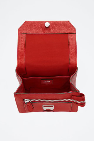 Sac bandoulière en cuir Ninon S - Rouge