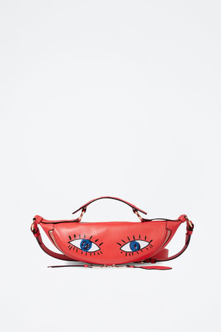 Leren Schoudertas Origami - Rood