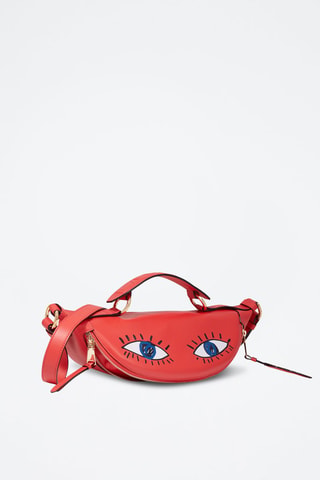 Leren Schoudertas Origami - Rood