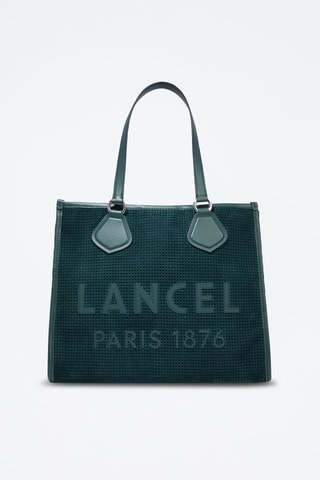 Leren Shopper Tote L - Donkergroen