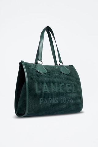 Leren Shopper Tote L - Donkergroen