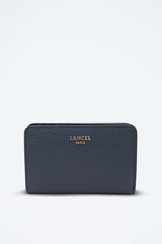 <b>Leren</b> Portefeuille Lettrines - Donkerblauw