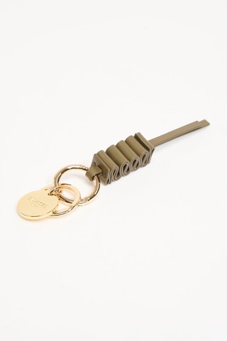 Leren Sleutelhanger Origami - Kaki